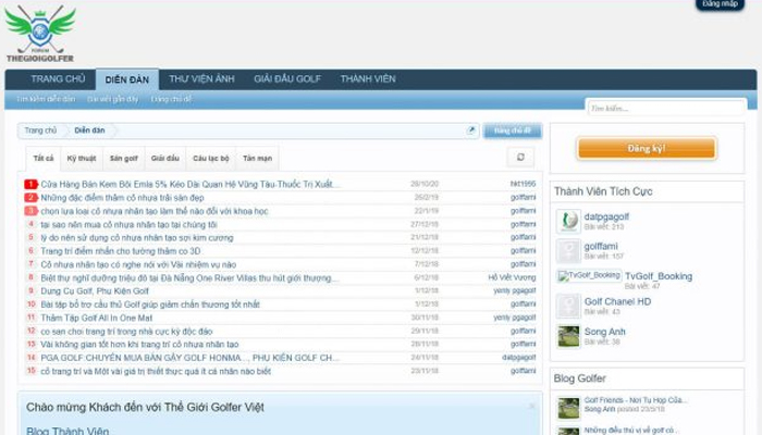 Diễn đàn golf lớn nhất Việt Nam - TheGioiGolfer.com