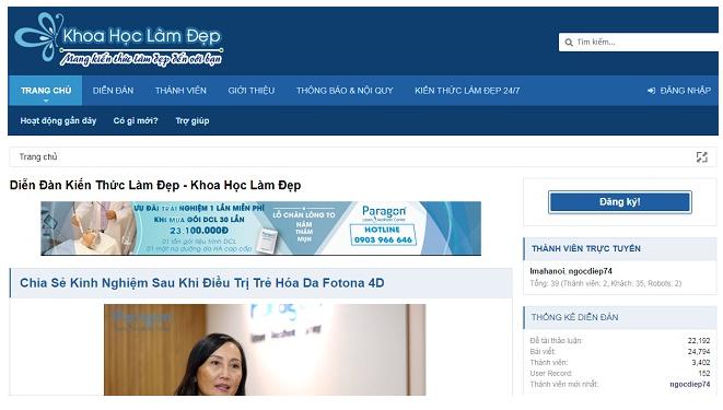 diễn đàn làm đẹp khoa học