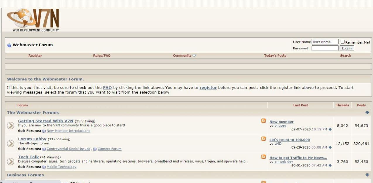V7N Webmaster Forum