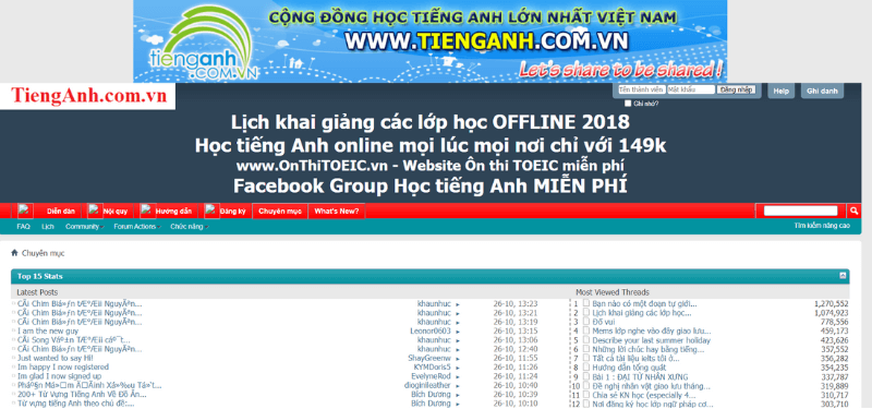 diễn đàn học tiếng anh