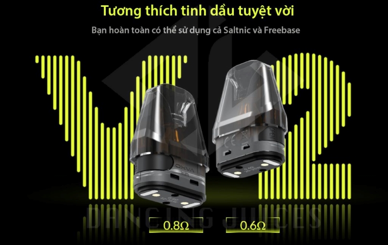 Đầu pod tương thích với nhiều loại tinh dầu