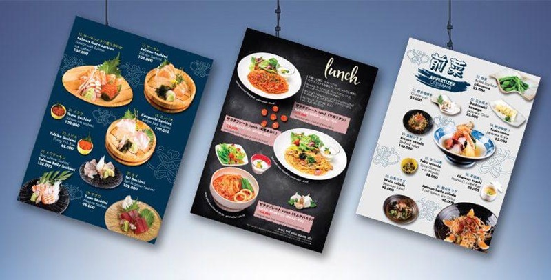 yếu tố thẩm mỹ của chất liệu in menu