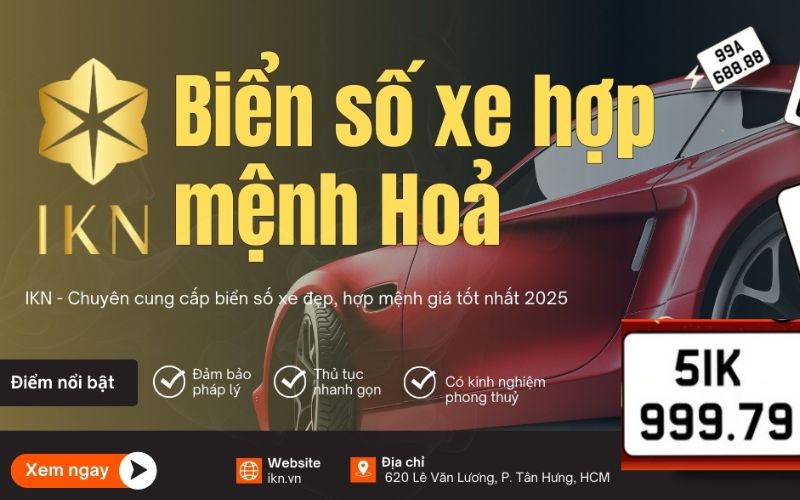 Mua biển số xe mệnh Hỏa tại IKN